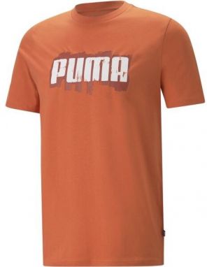 Puma GRAPHICS PUMA WORDING TEE Pánske tričko, oranžová, veľkosť