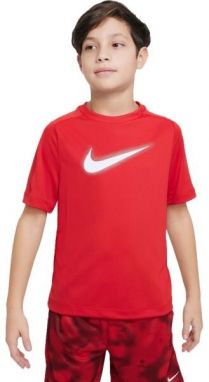 Nike DF MULTI+ SS TOP HBR Chlapčenské tričko, červená, veľkosť