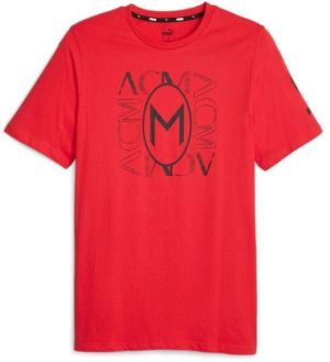 Puma ACM FTBLCORE GRAPHIC TEE Pánske tričko, červená, veľkosť