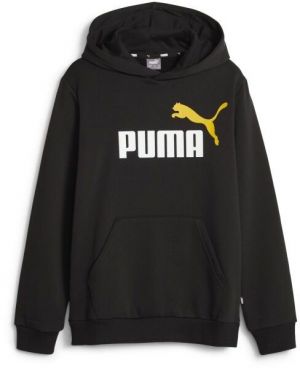 Puma ESS + 2 COL BIG LOGO HOODIE FL B Chlapčenská mikina, čierna, veľkosť