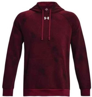 Under Armour RIVAL FLEECE PRINTED HD Pánska mikina, vínová, veľkosť