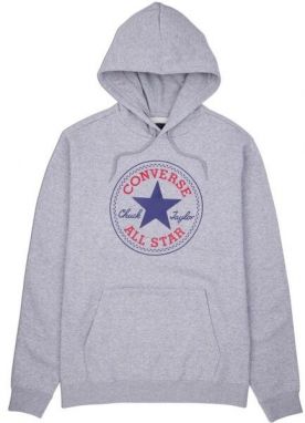 Converse STANDARD FIT CENTER FRONT LARGE CHUCK PATCH CORE PO HOODIE B Pánska mikina, sivá, veľkosť