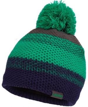 Lewro RONAN Chlapčenská pletená čiapka s brmbolcom, zelená, veľkosť