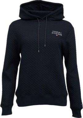 Tommy Hilfiger QUILTED HOODIE Dámska mikina, tmavo modrá, veľkosť