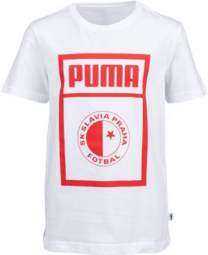 Puma SLAVIA PRAGUE GRAPHIC TEE JR Juniorské tričko, biela, veľkosť