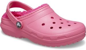 Crocs CLASSIC LINED CLOG K Dievčenská nazúvacia obuv, ružová, veľkosť 32/33