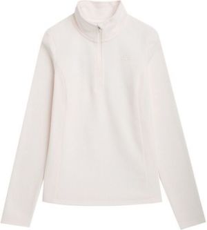 4F FLEECE 1/2 ZIP Dámska flísová mikina, biela, veľkosť