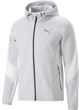 Puma EVOSTRIPE FULL-ZIP HOODIE DK Pánska športová mikina, sivá, veľkosť