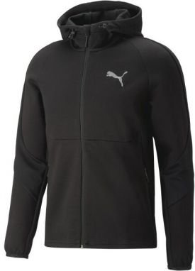 Puma EVOSTRIPE FULL-ZIP HOODIE DK Pánska športová mikina, čierna, veľkosť