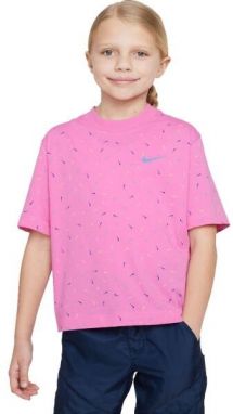Nike SPORTSWEAR BOXY SWOOSH Dievčenské tričko, ružová, veľkosť