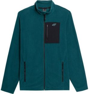 4F FLEECE JACKET Pánska flísová mikina, zelená, veľkosť