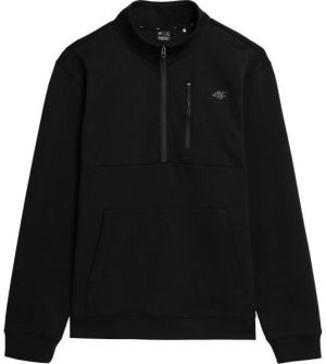 4F SWEATSHIRT 1/2 ZIP Pánska mikina, čierna, veľkosť