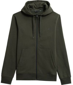 4F SWEATSHIRT FULL ZIP Pánska mikina na zips, khaki, veľkosť