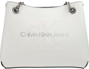 Calvin Klein SCULPTED SHOULDER BAG24 MONO Dámska kabelka, biela, veľkosť