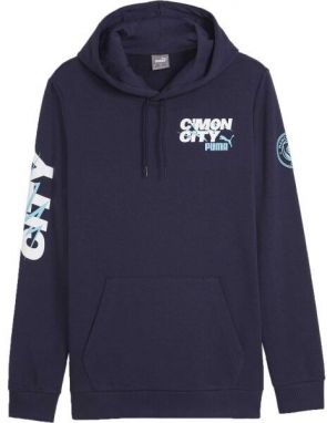 Puma MANCHESTER CITY FC FTBLICONS HOODY Pánska mikina, tmavo modrá, veľkosť