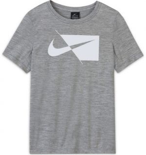 Nike DRY HBR SS TOP B Chlapčenské športové tričko, sivá, veľkosť