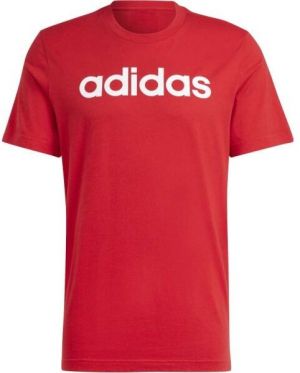 adidas ESSENTIALS SINGLE JERSEY LINEAR Pánske tričko, červená, veľkosť