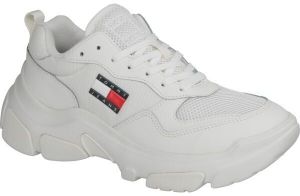 Tommy Hilfiger LEATHER HYBRID CHUNKY SOLE TRAINER Dámska obuv na voľný čas, biela, veľkosť