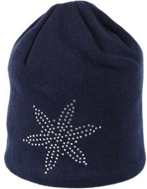 Finmark ZIMNÁ ČIAPKA Zimná  pletená čiapka, tmavo modrá, veľkosť