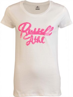 Russell Athletic SEQUINS S/S  CREWNECK TEE SHIRT Dámske tričko, biela, veľkosť