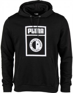 Puma SLAVIA PRAGUE GRAPHIC HOODY Pánska mikina, čierna, veľkosť