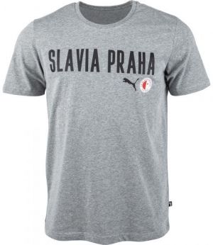 Puma Slavia Prague Graphic Tee DBLU Pánske tričko, sivá, veľkosť