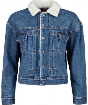 Levi's® NEW HERITAGE SHERPA Dámska džínsová bunda, tmavo modrá, veľkosť