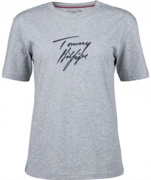 Tommy Hilfiger CN TEE SS LOGO Dámske tričko, sivá, veľkosť