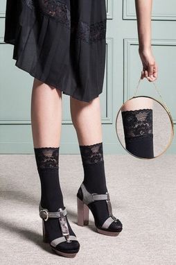 Čierne silonkové ponožky Nina galéria
