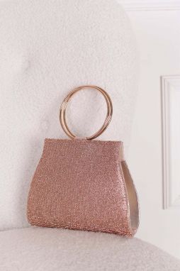 Ružovozlatá spoločenská clutch kabelka Romy