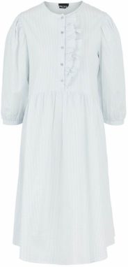 PIECES Košeľové šaty 'Luca'  svetlosivá / biela