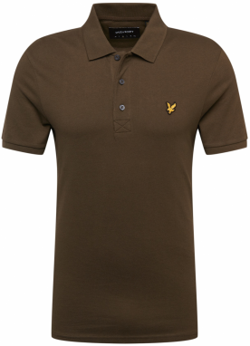 Lyle & Scott Tričko  tmavohnedá / žltá