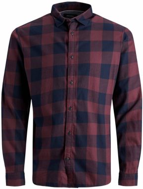 Jack & Jones Plus Košeľa 'Gingham'  fialová / čierna