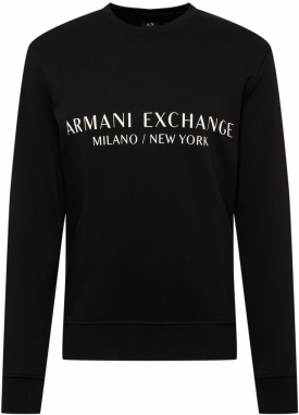 ARMANI EXCHANGE Mikina  čierna / biela