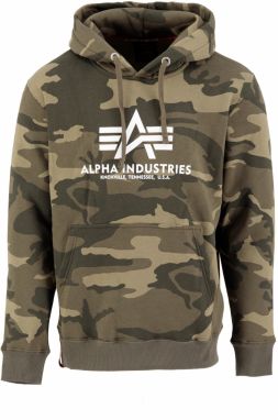 ALPHA INDUSTRIES Mikina  hnedá / olivová / biela