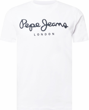 Pepe Jeans Tričko  tmavomodrá / biela