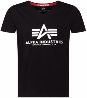 ALPHA INDUSTRIES Tričko  čierna / biela