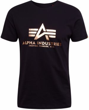 ALPHA INDUSTRIES Tričko  zlatá / čierna