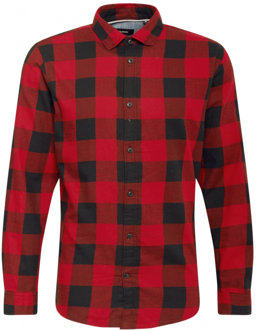 JACK & JONES Košeľa 'Gingham'  krvavo červená / čierna