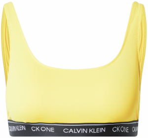 Calvin Klein Swimwear Bikinový top  žltá / čierna / biela