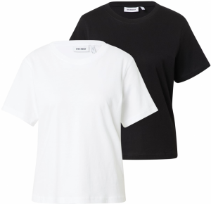 WEEKDAY Tričko 'Essence Standard'  čierna / biela