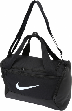 NIKE Športová taška 'Brasilia 9.5'  čierna / biela