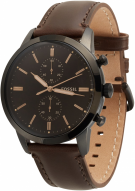 FOSSIL Analógové hodinky  hnedá / čierna