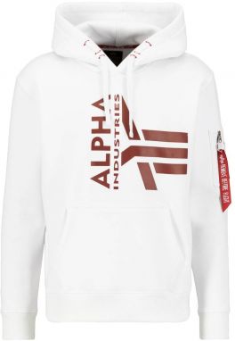 ALPHA INDUSTRIES Mikina  vínovo červená / biela