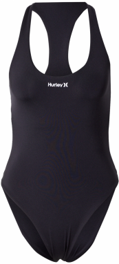 Hurley Športové jednodielne plavky  čierna / biela