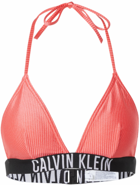 Calvin Klein Swimwear Bikinový top  lososová / čierna / biela