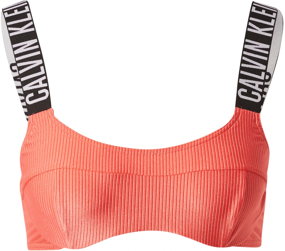 Calvin Klein Swimwear Bikinový top  koralová / čierna / biela