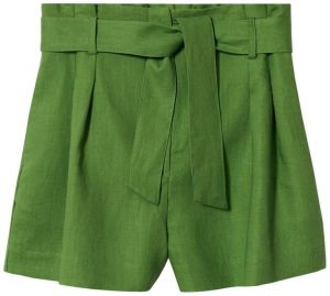 MANGO Plisované nohavice  zelená