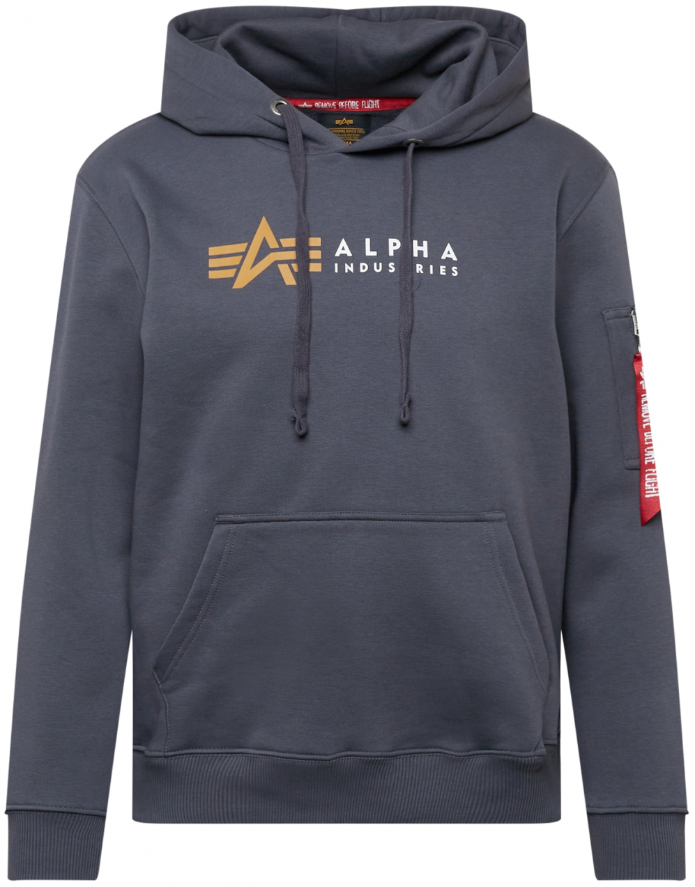 ALPHA INDUSTRIES Mikina  medová / tmavosivá / biela