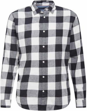 JACK & JONES Košeľa 'Gingham'  čierna / biela